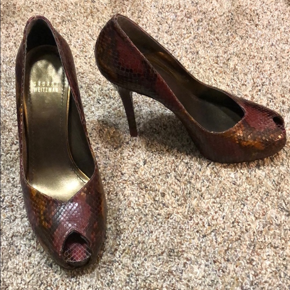 Stuart Weitzman "Victoria" Heels Python Size 8 - image 8